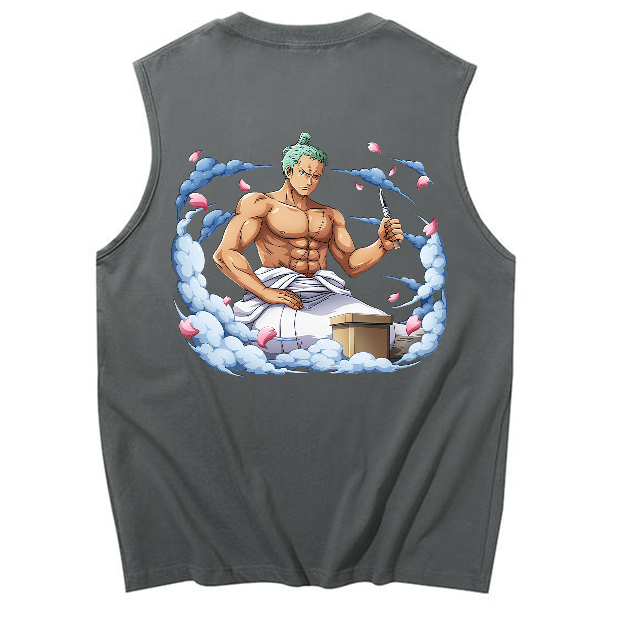 ワンピース ロロノア・ゾロ ONE PIECE Roronoa Zoro コットン100％タンクトップ（背面プリント）